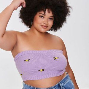 NWT Plus Floral Knit Tube Top